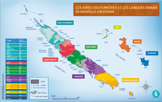 Carte des langues kanak en Nouvelle-Calédonie